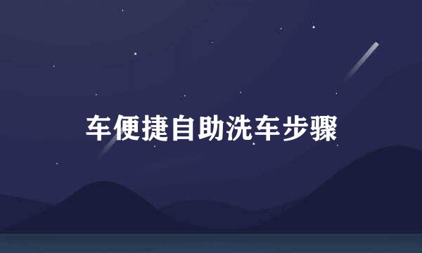 车便捷自助洗车步骤