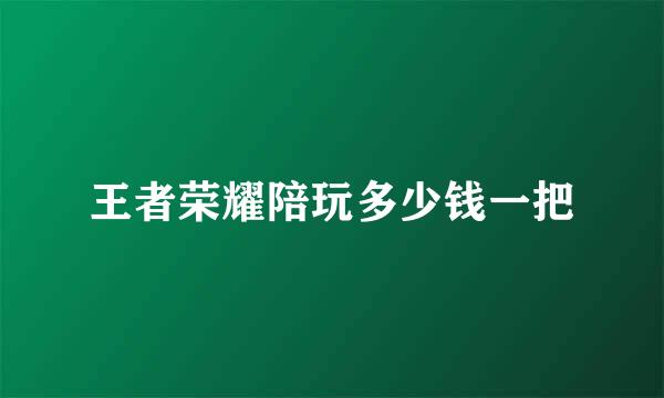 王者荣耀陪玩多少钱一把