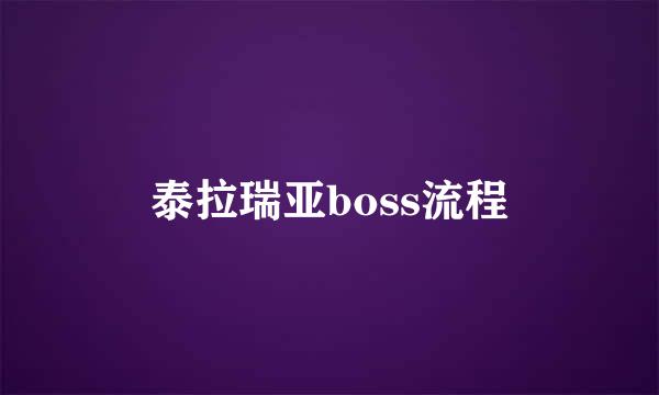 泰拉瑞亚boss流程