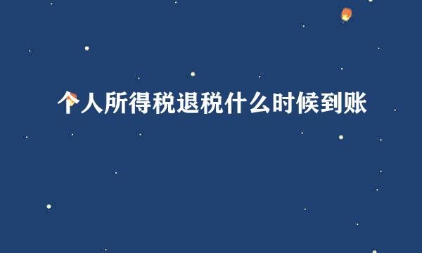 个人所得税退税什么时候到账