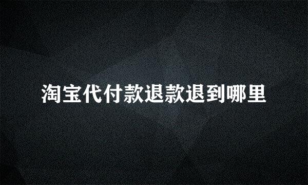 淘宝代付款退款退到哪里