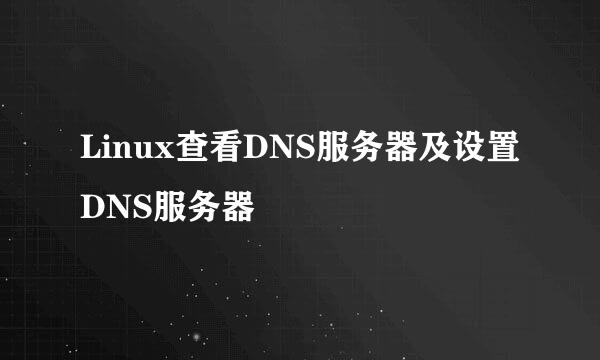 Linux查看DNS服务器及设置DNS服务器
