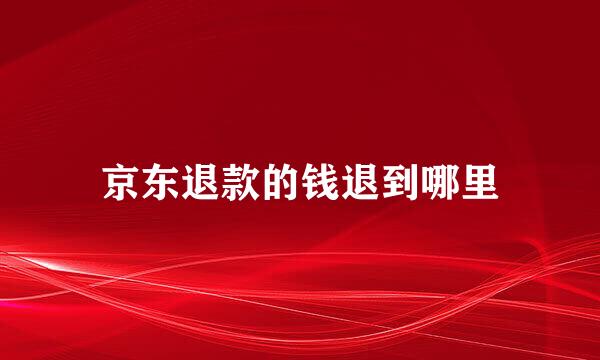 京东退款的钱退到哪里