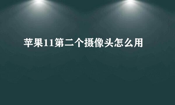 苹果11第二个摄像头怎么用
