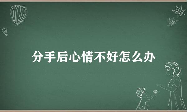 分手后心情不好怎么办