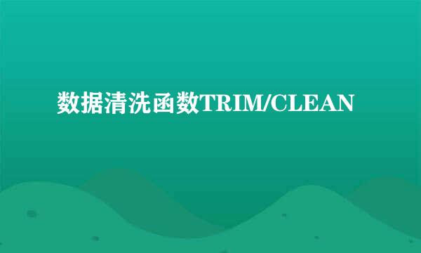 数据清洗函数TRIM/CLEAN