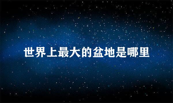 世界上最大的盆地是哪里