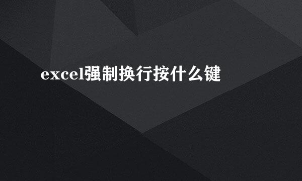 excel强制换行按什么键