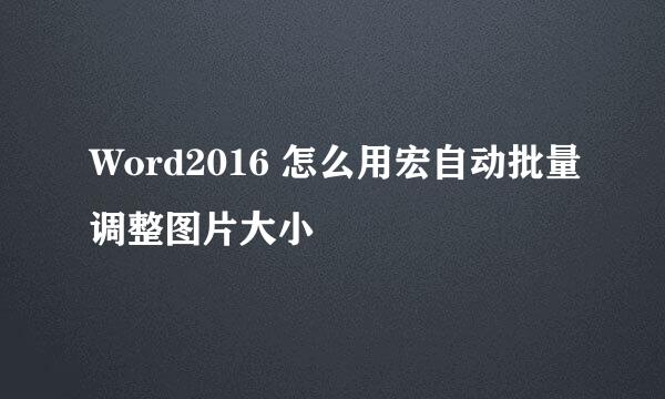 Word2016 怎么用宏自动批量调整图片大小