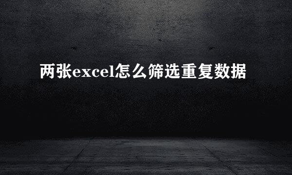 两张excel怎么筛选重复数据
