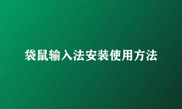 袋鼠输入法安装使用方法