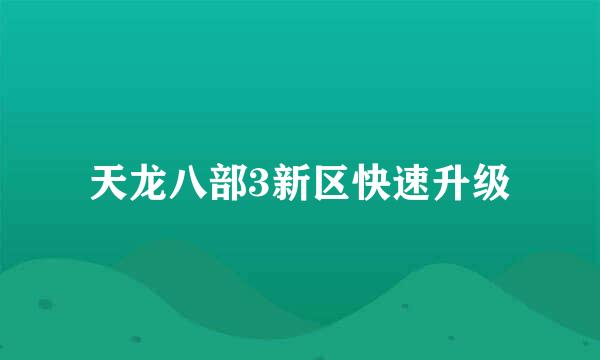 天龙八部3新区快速升级