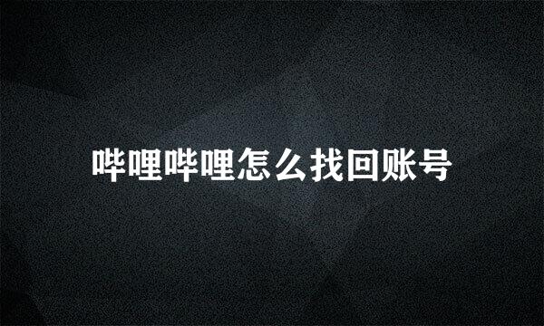 哔哩哔哩怎么找回账号