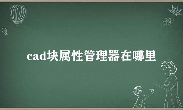 cad块属性管理器在哪里