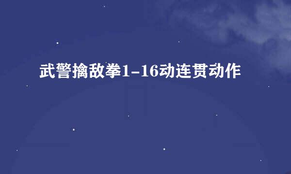 武警擒敌拳1-16动连贯动作