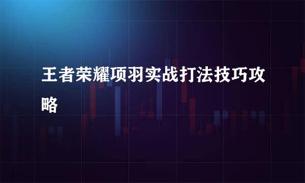 王者荣耀项羽实战打法技巧攻略