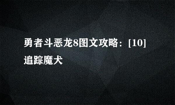 勇者斗恶龙8图文攻略：[10]追踪魔犬