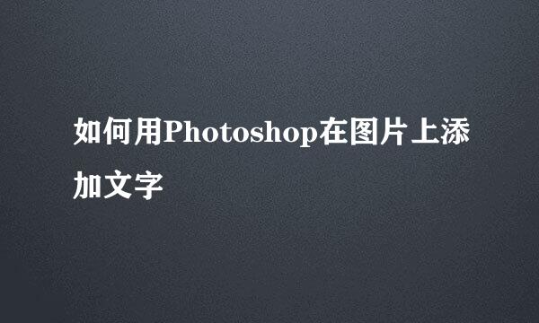 如何用Photoshop在图片上添加文字