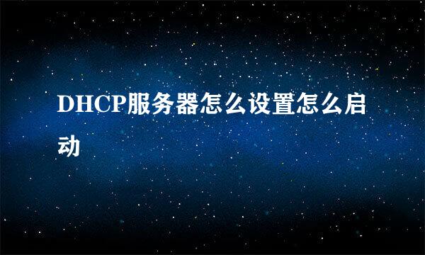 DHCP服务器怎么设置怎么启动
