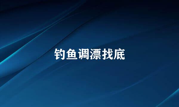 钓鱼调漂找底