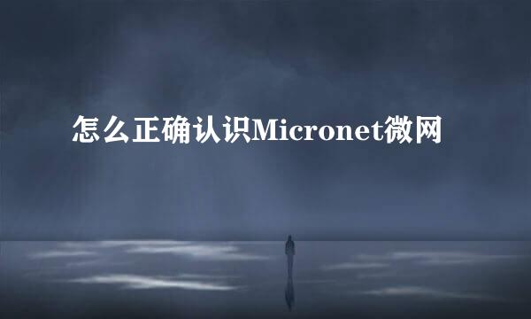 怎么正确认识Micronet微网