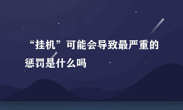 “挂机”可能会导致最严重的惩罚是什么吗