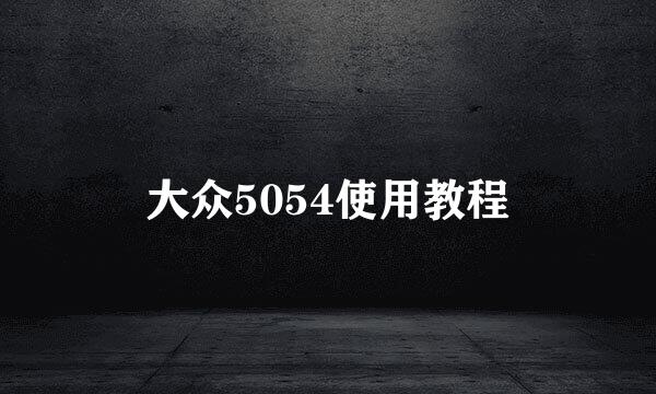 大众5054使用教程