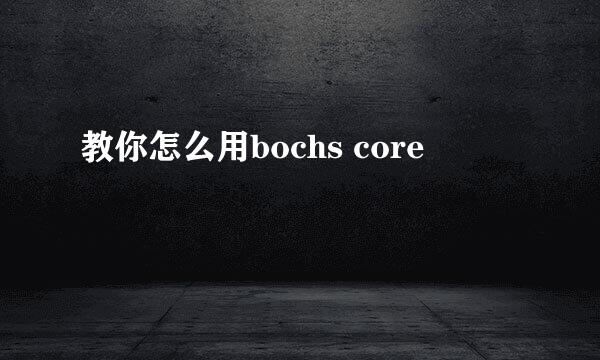 教你怎么用bochs core
