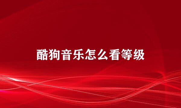 酷狗音乐怎么看等级