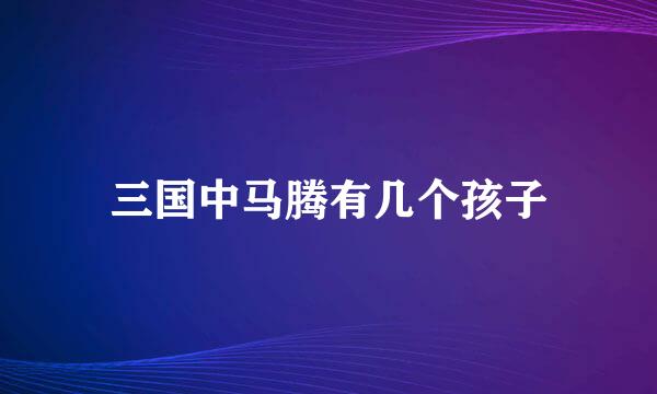 三国中马腾有几个孩子