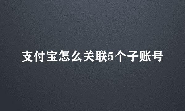 支付宝怎么关联5个子账号