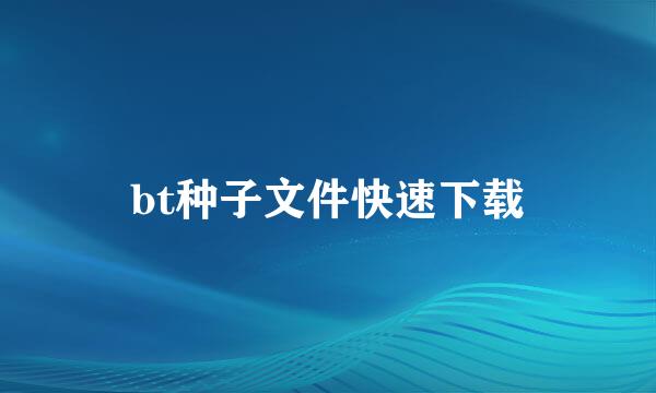 bt种子文件快速下载