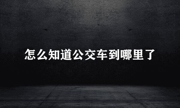 怎么知道公交车到哪里了