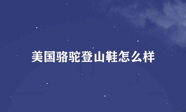 美国骆驼登山鞋怎么样