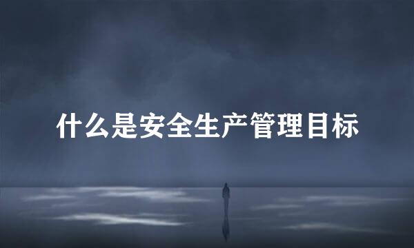 什么是安全生产管理目标