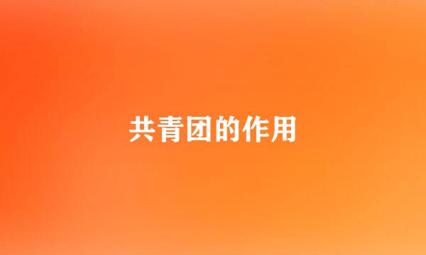 共青团的作用