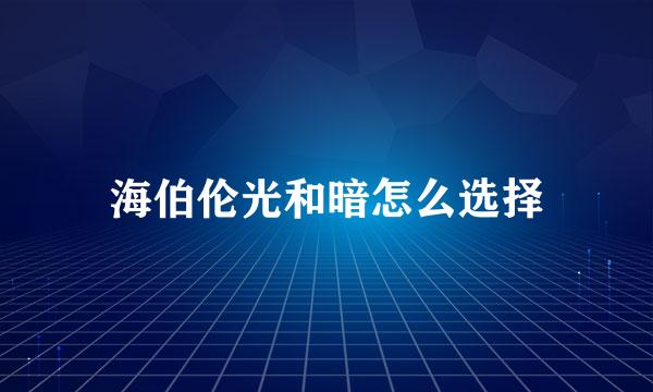 海伯伦光和暗怎么选择