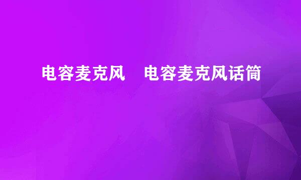 电容麦克风　电容麦克风话筒