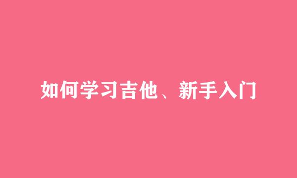 如何学习吉他、新手入门