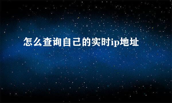 怎么查询自己的实时ip地址