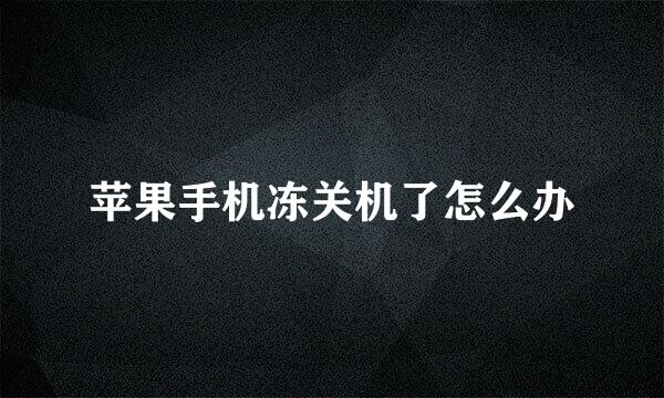 苹果手机冻关机了怎么办