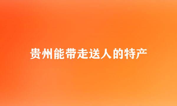 贵州能带走送人的特产