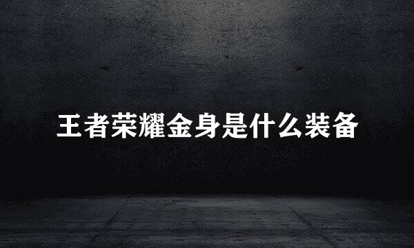 王者荣耀金身是什么装备