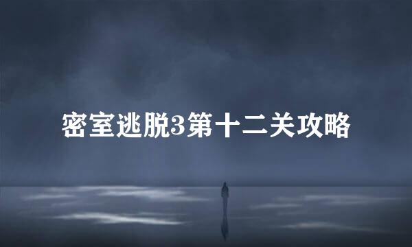 密室逃脱3第十二关攻略