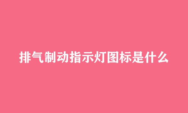 排气制动指示灯图标是什么