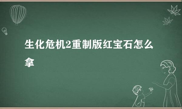 生化危机2重制版红宝石怎么拿