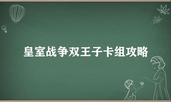 皇室战争双王子卡组攻略