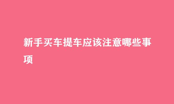新手买车提车应该注意哪些事项