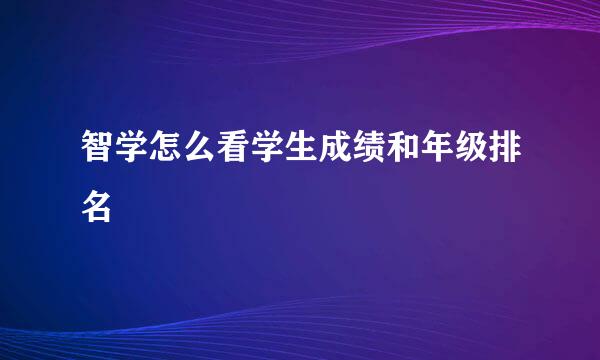 智学怎么看学生成绩和年级排名