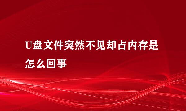 U盘文件突然不见却占内存是怎么回事